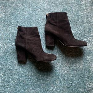 Black Nine West Suede Booties